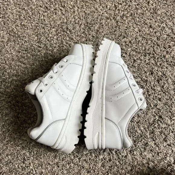 Vintage Soho Size 6 Platform Sneakers Women White 90s Y2K Platform Chunky - Picture 9 of 12